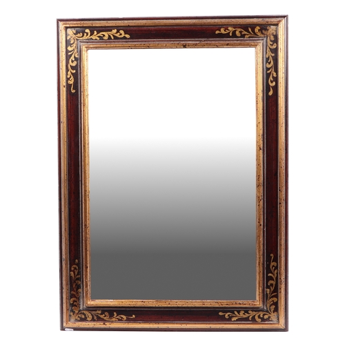 603 - A pair of decorative Regency style gilt framed wall mirrors, overall 68 by 94cms (2).