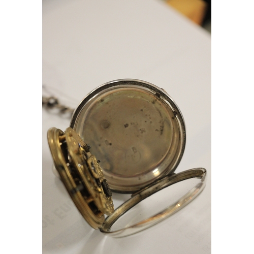 396 - A Victorian silver cased open faced pocket watch, the white enamel dial with Roman numerals and subs... 