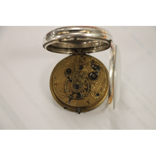 396 - A Victorian silver cased open faced pocket watch, the white enamel dial with Roman numerals and subs... 