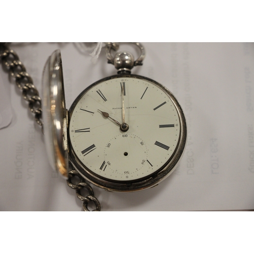 396 - A Victorian silver cased open faced pocket watch, the white enamel dial with Roman numerals and subs... 