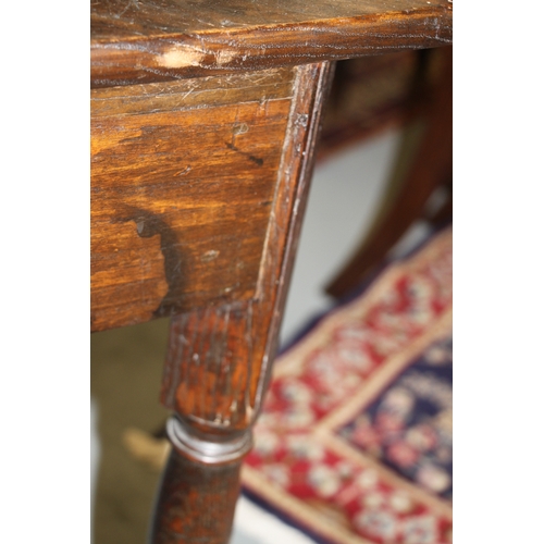 718 - A George II oak triangular drop-leaf occasional table of joint pegged construction with tapering leg... 