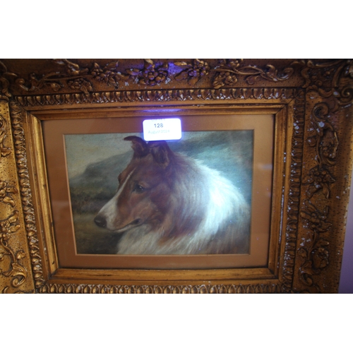 128 - Early 20th century British - Head & Shoulder Portrait of a Rough Haired Collie in a Landscape - 20 b... 