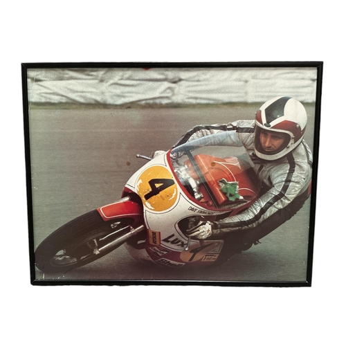 104 - Classic Motorcycle Racing Interest - a large format coloured photograph of Dave Simmons on a Kawasak... 