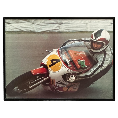 104 - Classic Motorcycle Racing Interest - a large format coloured photograph of Dave Simmons on a Kawasak... 