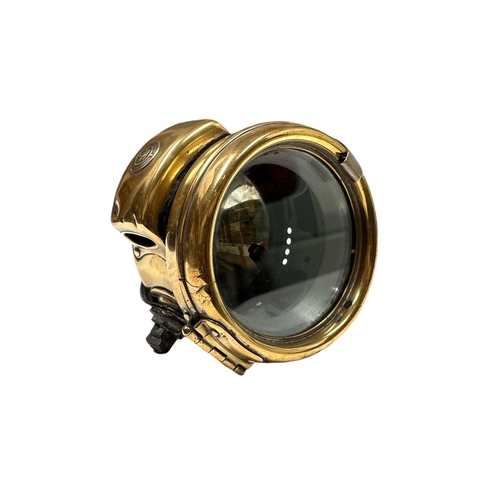 21 - A Veteran period Lucas King of the Road brass acetylene motorcycle headlamp, no. 320, approx 12cms d... 