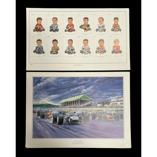 53 - After John Saunders (modern British) - assorted colour Motor Sport prints including the Glover Troph... 