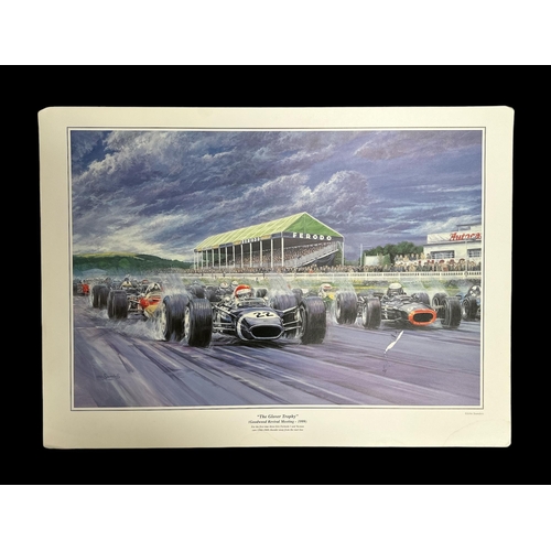 53 - After John Saunders (modern British) - assorted colour Motor Sport prints including the Glover Troph... 