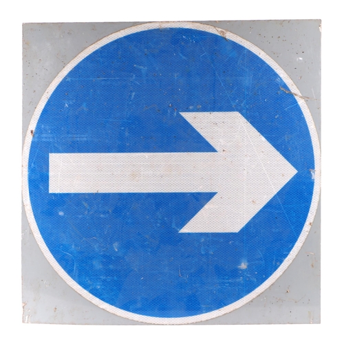 6 - A road sign directional arrow sign, 60cms square.