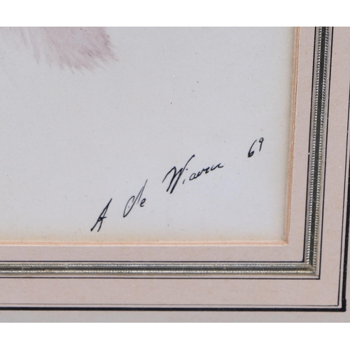 192 - A De Wiamu (?) (20th century school) - Portrait of a Siamese Cat - signed & dated '69 lower right, m... 