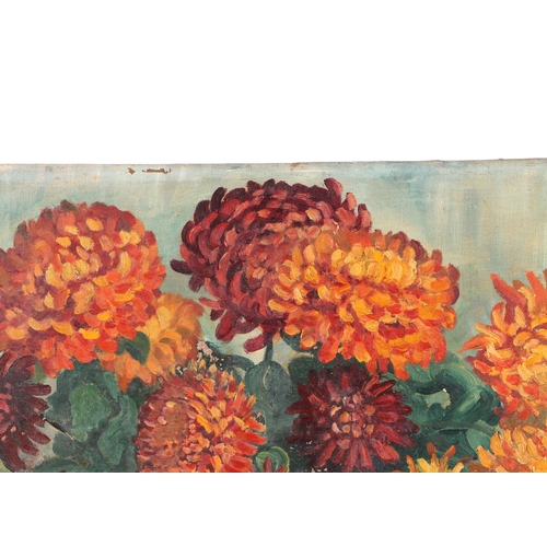 230 - Bess Defries Brady (19th / 20th century British) - Still Life of Marigolds in a Vase - oil on canvas... 