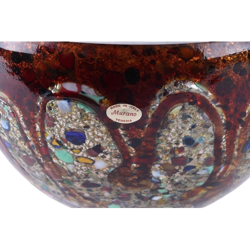 250 - A Murano millefiori glass bowl, with original sticker, 23cms diameter.