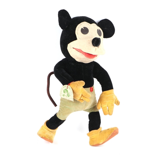 33 - A Dean's Rag Book Mickey Mouse figure, 35cms high; together with Pluto (2).