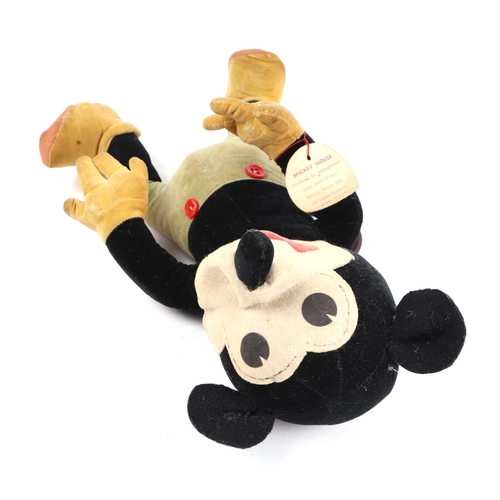 33 - A Dean's Rag Book Mickey Mouse figure, 35cms high; together with Pluto (2).