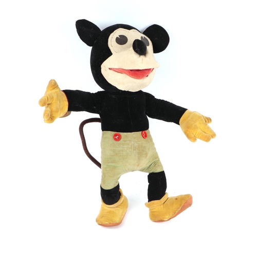 33 - A Dean's Rag Book Mickey Mouse figure, 35cms high; together with Pluto (2).