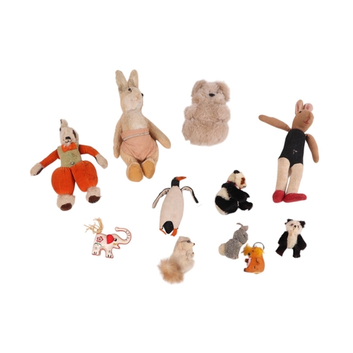 35 - A quantity of vintage plush toys to include a Merrythought dog; a Dean's Rag Book dog; a Nora Wellin... 