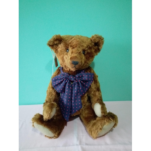 39 - Atlantic Bear, jointed, dark brown mohair teddy bear, limited edition, boot button eyes, sawdust fil... 