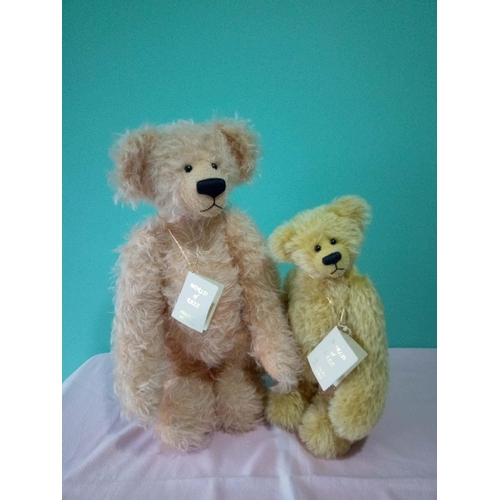 44 - Two World of Razz Teddy Bears by Laura Kelly ‘Francis’ jointed, apricot mohair , limited edition one... 