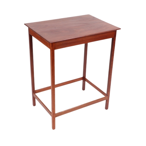 818 - A nest of three Mid century modern teak occasional tables, the largest 55cms wide; together with ano... 