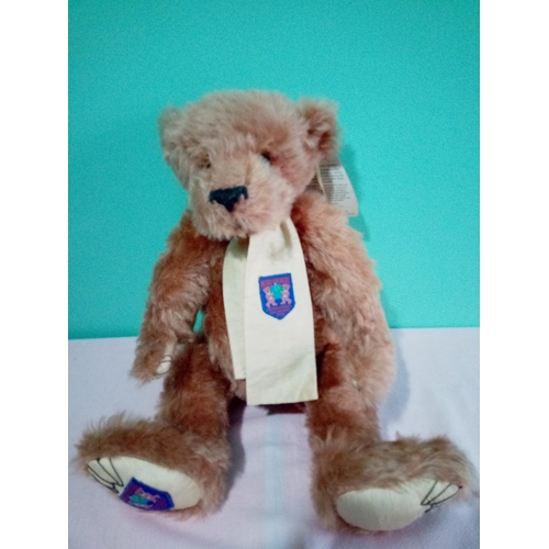 84 - Merrythought ‘Hampton’ jointed, dusky pink/brown mohair teddy bear, limited edition, the first bear ... 