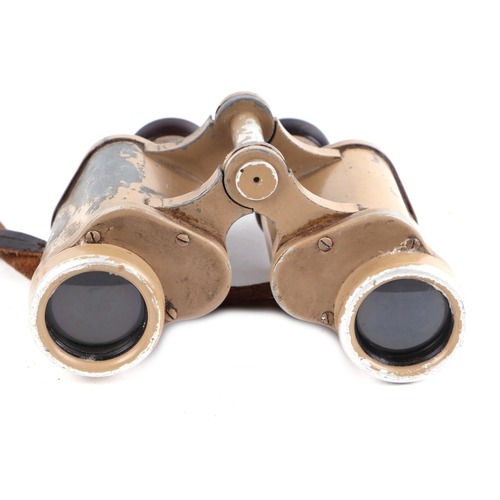 96 - A pair of Dienstglas 6x30 field glasses, numbered 282283; together with a cased pair of binoculars; ... 