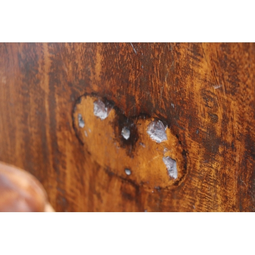 836 - A 19th century teak secretaire Campaign chest of small proportions, the top drawer opening to reveal... 