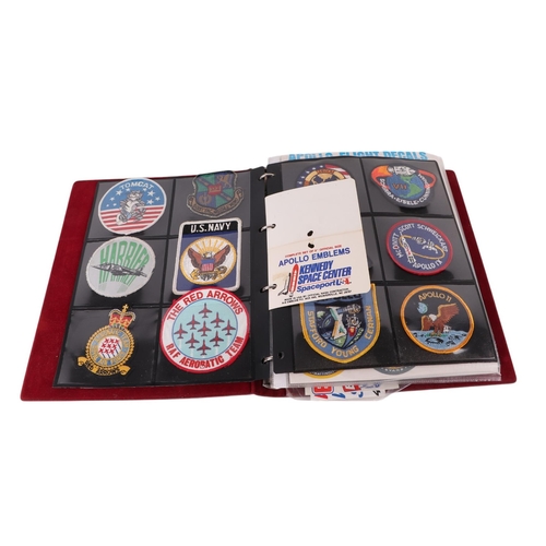 108 - A large collection of vintage Airforce and Army cloth patches, American Space Mission patches and de... 