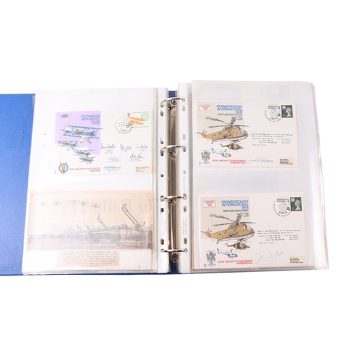 12 - Aeronautical interest:  An album containing 1970's signed First Day Covers including Red Arrows, Fly... 