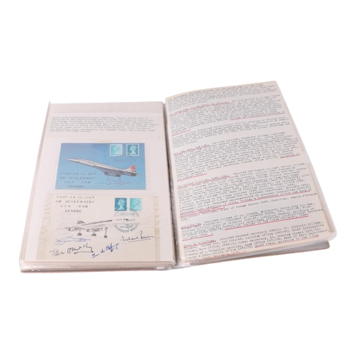 13 - Concorde interest:  A large unique collection of Concorde ephemera containing many signed Brian Trub... 