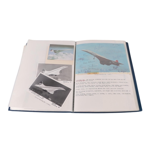 13 - Concorde interest:  A large unique collection of Concorde ephemera containing many signed Brian Trub... 