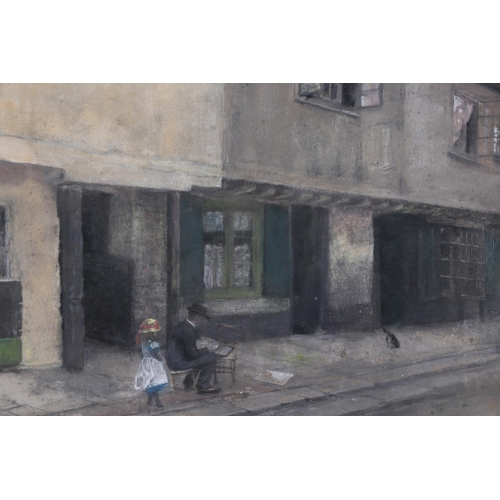 131 - 19th century continental school - French Street Scene with Artist and Child in the Foreground - past... 