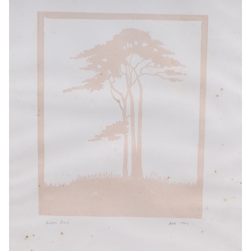 140 - Amanda Stiby (20th century British) - Scots Pine - artist proof linocut, initialled & dated 1984 low... 