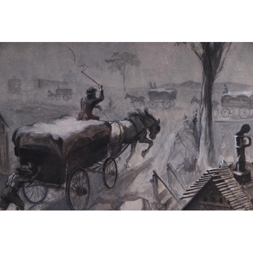 149 - James Edward Kelly (1855-1933) - Going To Market, Broadway & 64th Street - en grisaille, an original... 