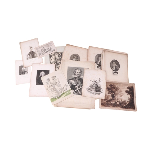 151 - A collection of unframed antique prints including Rembrandt, Durer and two prints of Turkish Sultans... 