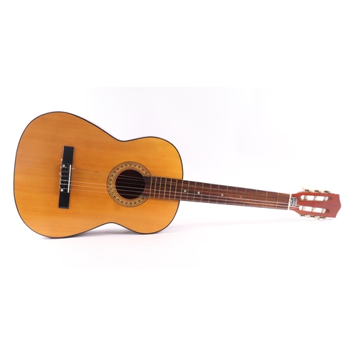 1615 - A Viva Super 6 six-string acoustic guitar, numbered 5555.