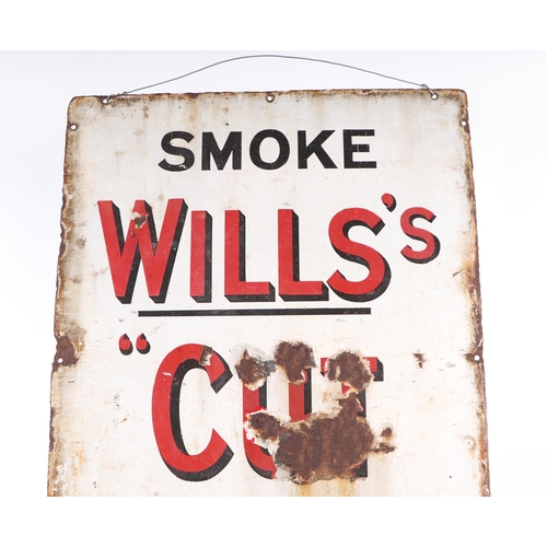 1646 - An original enamel advertising sign 'SMOKE WILLS CUT GOLDEN BAR TOBACCO', 46 by 91cms.Condition Repo... 