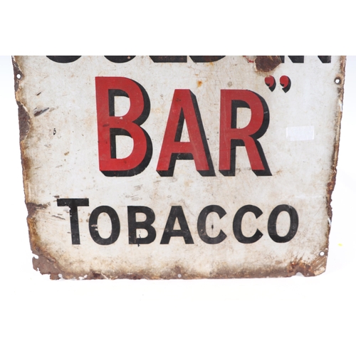 1646 - An original enamel advertising sign 'SMOKE WILLS CUT GOLDEN BAR TOBACCO', 46 by 91cms.Condition Repo... 