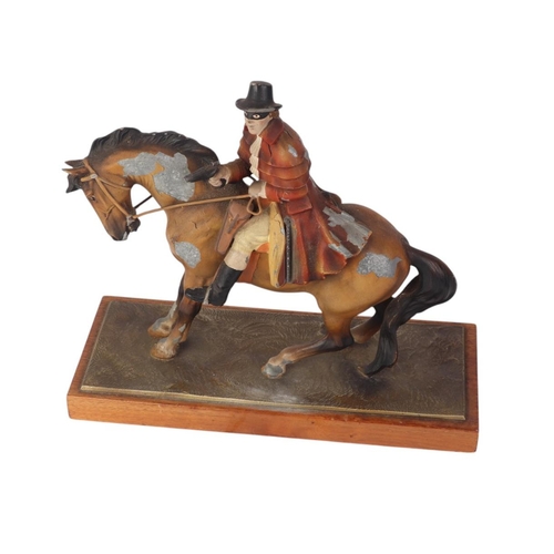 1647 - An early 20th century Austrian cold painted spelter figural match striker in the form of Dick Turpin... 