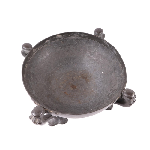 1702 - An Arts & Crafts Tudric pewter bowl designed by Oliver Baker, 26cms diameter.