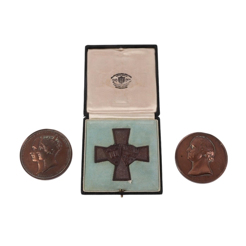 1706 - A group of three commemorative bronze medallions, one cased (3).