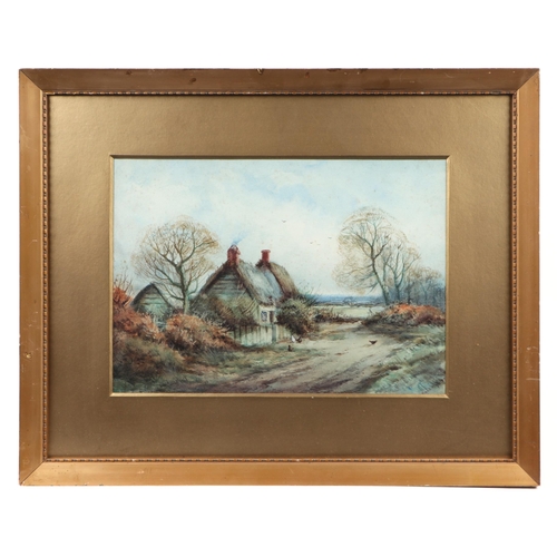 172 - Enid Sybil Wyldes - a set of three country views depicting a cottage on a country lane, a winter lan... 