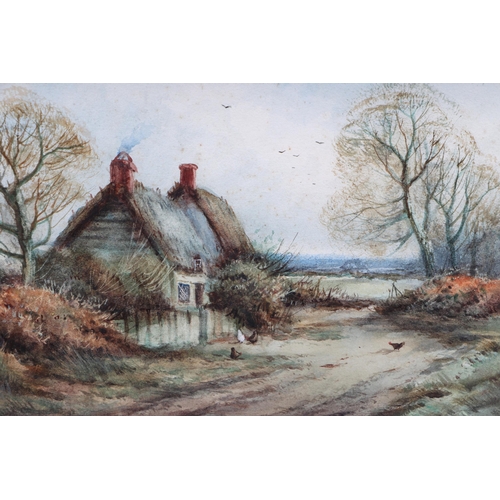 172 - Enid Sybil Wyldes - a set of three country views depicting a cottage on a country lane, a winter lan... 