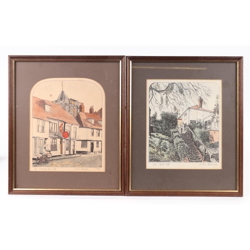 174 - Chad Coleman - eight limited edition coloured engravings of Rye, Sussex, including Ferry Cottage, al... 