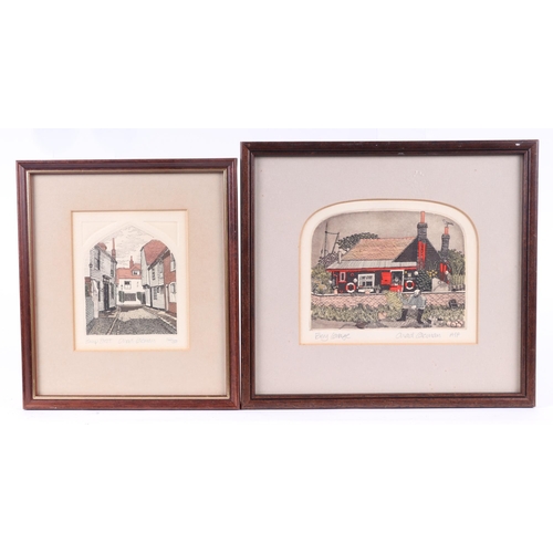 174 - Chad Coleman - eight limited edition coloured engravings of Rye, Sussex, including Ferry Cottage, al... 