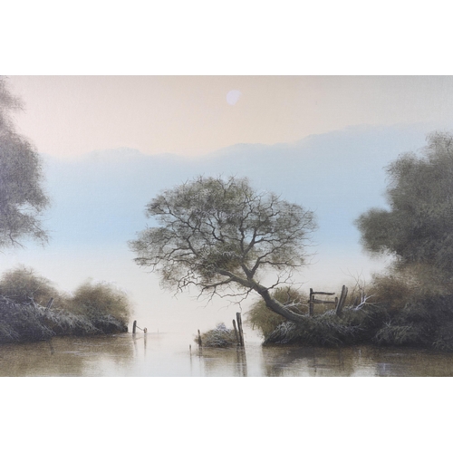 175 - Michael Hill (20th century British) - River Scene - signed & dated '89 lower left, 70 by 50cms.