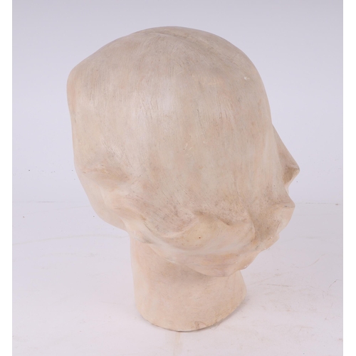 275 - William Dench (circa 1960) - two plaster head studies of young girls, 26cms and 22cms high (2).