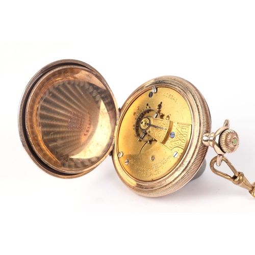 337 - A Waltham gold plated full hunter pocket watch, the white enamel dial with Roman numerals and subsid... 