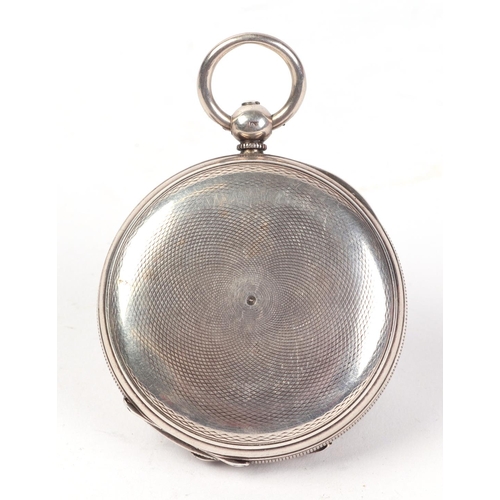 345 - A silver cased full hunter pocket watch, the white enamel dial with Roman numerals and subsidiary se... 