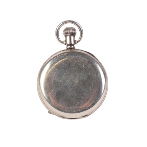 351 - A Waltham silver cased open faced pocket watch, the white enamel dial with Roman numerals and subsid... 