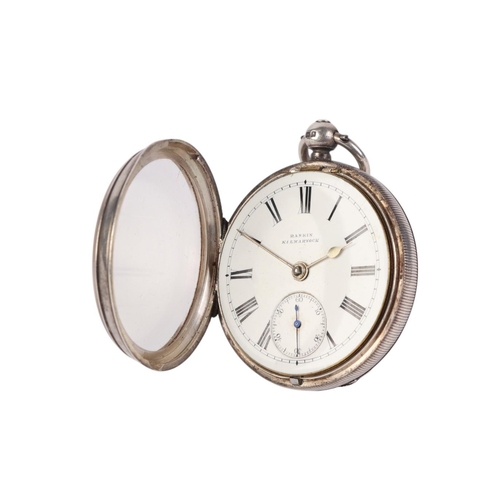 355 - A Rankin key wound silver cased open faced pocket watch, the white enamel dial with Roman numerals a... 