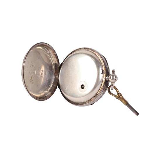 355 - A Rankin key wound silver cased open faced pocket watch, the white enamel dial with Roman numerals a... 